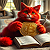 Poetry: In the hush of a sunlit parlor, where dust motes drift like quiet prayers,  A crimson cat, fur...